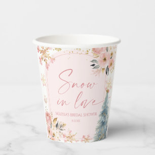 Vasos De Papel Lluvia De Amor Copo De Nieve Rosa Invierno Despedi