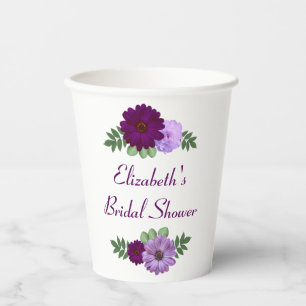 Vasos De Papel Lluvia de Boda Floral Peonía Púrpura