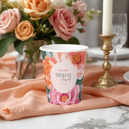 Vasos De Papel lluvia de flores brillante y audaz para una fiesta