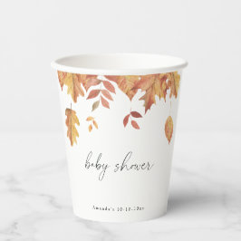 Vasos De Papel Lluvia de hojas baby shower de otoño