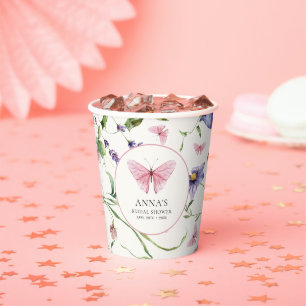Vasos De Papel Lluvia de Mariposas Despedida de Soltera