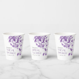 Vasos De Papel Lluvia de regalos de boda floral púrpura vintage d