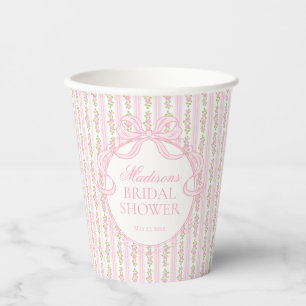Vasos De Papel Lluvia de Regalos Nupciales Floral Antiguo Rosa El