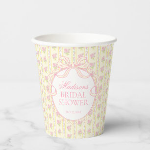 Vasos De Papel Lluvia de Regalos Nupciales Floral Elegante Vintag