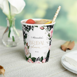 Vasos De Papel Lluvia de Rosas Pastel Románticas para Boda