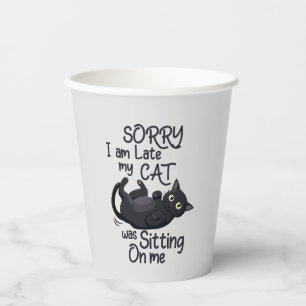 Vasos De Papel Lo siento, estoy atrasado - Reglas para Gatos!
