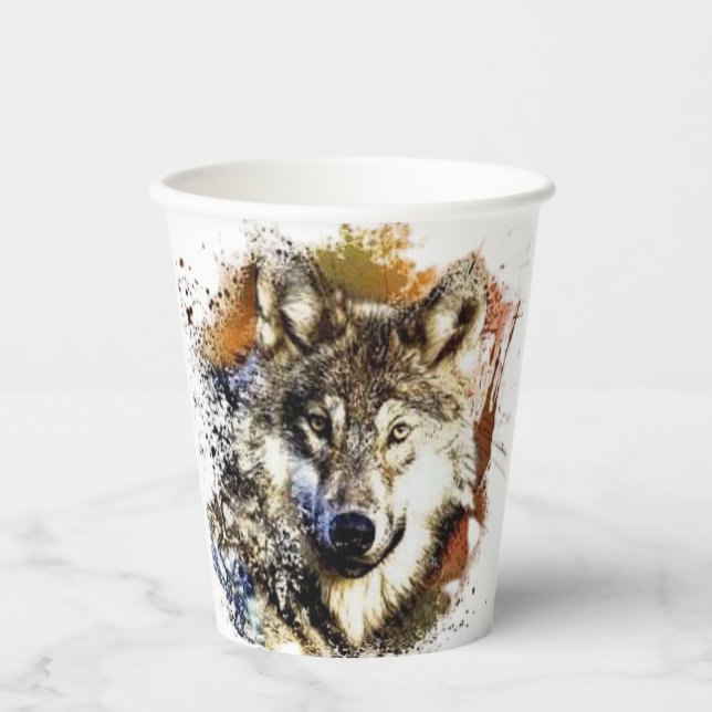 Vasos De Papel Lobo   (Anverso)