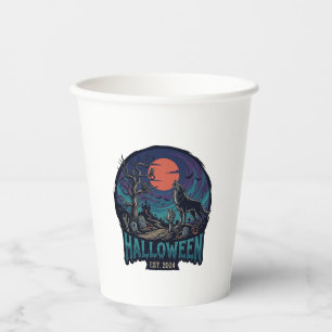 Vasos De Papel Lobo Aullador de Halloween Est Mano de Zombie de L