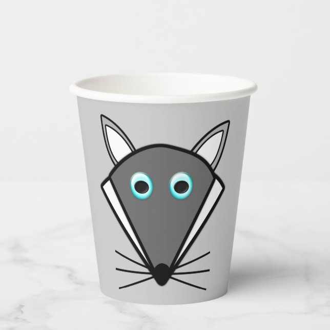 Vasos De Papel Lobo de Halloween Adorable (Anverso)