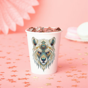 Vasos De Papel Lobo espiritual nativo americano