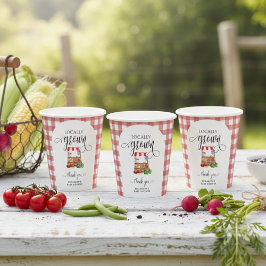 Vasos De Papel Locally Grown Baby Shower Carrots Gingham