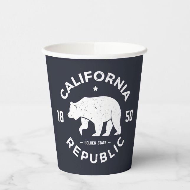 Vasos De Papel Logo de California | Estado de Oro (Izquierda)