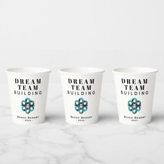 Vasos De Papel Logo de Dream Team Building Company (Multi)