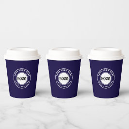 Vasos De Papel LOGO de empresa Azul moderno Profesional elegante 