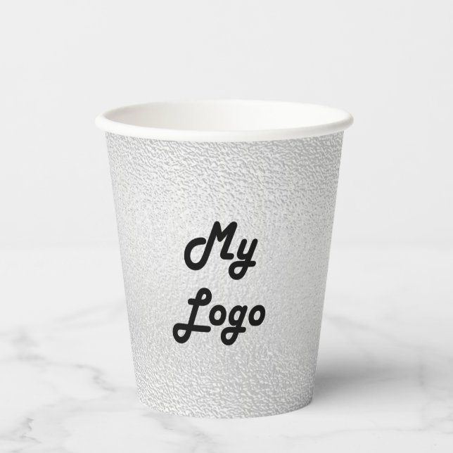 Vasos De Papel Logo de la empresa de negocios Silver (Anverso)