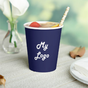 Vasos De Papel Logo de Navy blue business