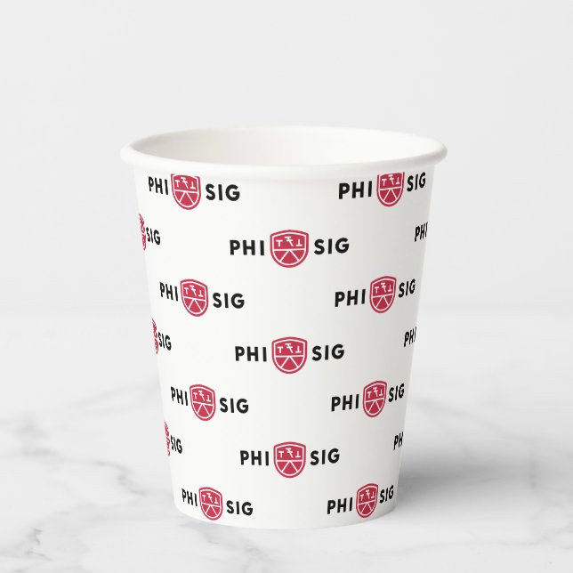 Vasos De Papel Logo de Phi Sigma Kappa (Anverso)