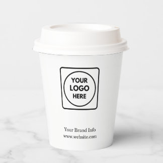 Vasos De Papel Logo de White Business | Marca minimalista limpia