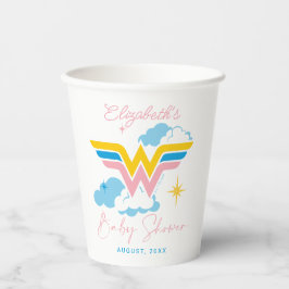 Vasos De Papel Logo de Wonder Woman | BABY SHOWER