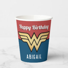 Vasos De Papel Logo de Wonder Woman | Cumpleaños feliz
