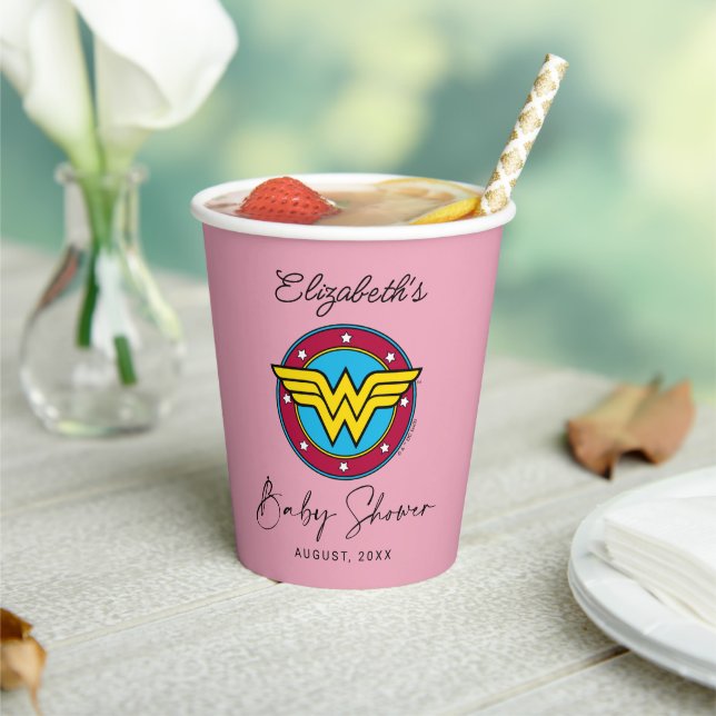 Vasos De Papel Logo de Wonder Woman | Próximamente Recién nacido (in situ)