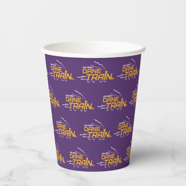 Vasos De Papel Logo del Tren de Dane de la UAlbany (Reverso )