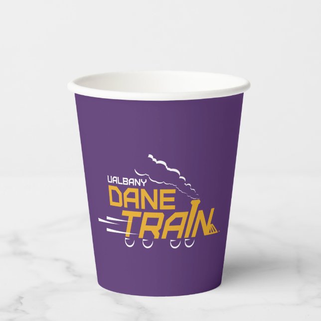 Vasos De Papel Logo del Tren de Dane de la UAlbany (Anverso)