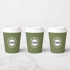 Vasos De Papel LOGO empresarial elegante negro y blanco Profesion