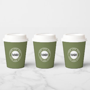 Vasos De Papel LOGO empresarial elegante negro y blanco Profesion