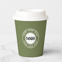 Vasos De Papel LOGO empresarial elegante negro y blanco Profesion