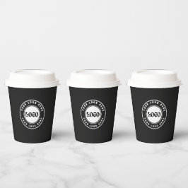 Vasos De Papel LOGO empresarial elegante negro y blanco Profesion