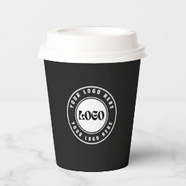 Vasos De Papel LOGO empresarial elegante negro y blanco Profesion