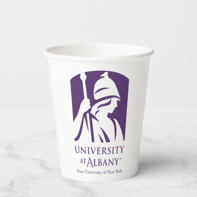 Vasos De Papel Logo icónico de la Universidad de Albany (Reverso )