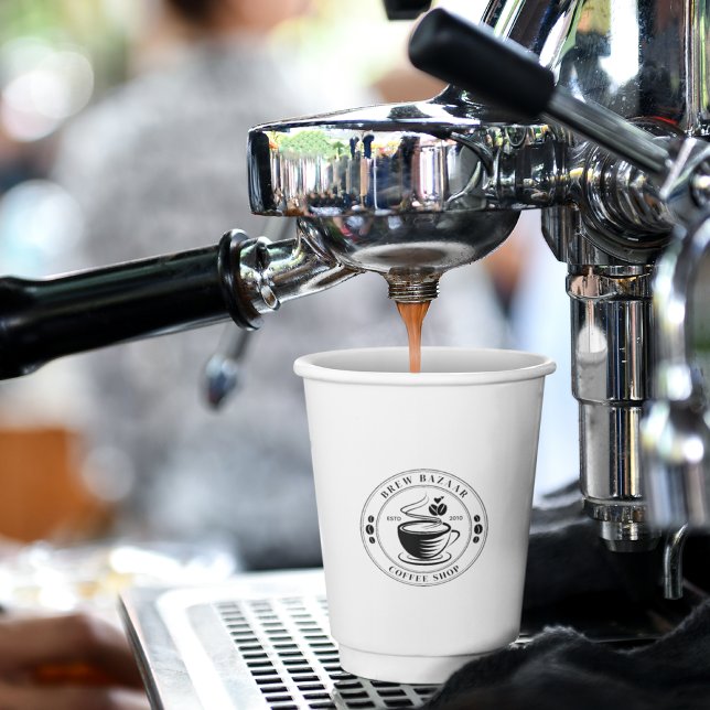 Vasos De Papel Logo moderno y elegante de café redondo (Subido por el creador)