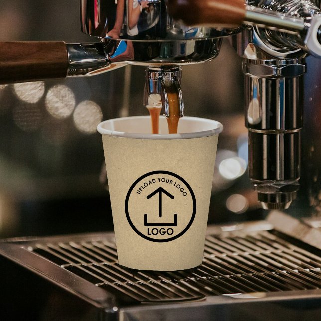 Vasos De Papel Logo Rústico Kraft Moderno Profesional (Rustic Kraft Modern Professional Business Logo Paper Cups)