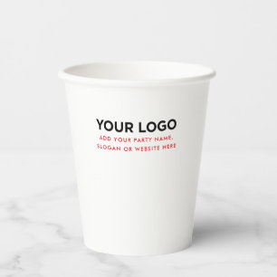 Vasos De Papel Logo y texto personalizados en línea