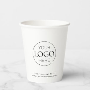 Vasos De Papel Logotipo comercial con la marca Moderno Simple Cle