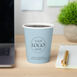 Vasos De Papel Logotipo comercial con marca Pale Aqua