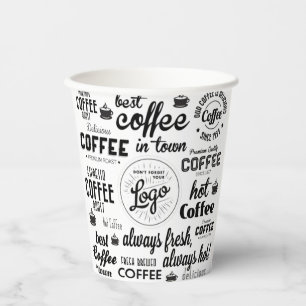 Vasos De Papel Logotipo comercial del Personalizado de cafetería