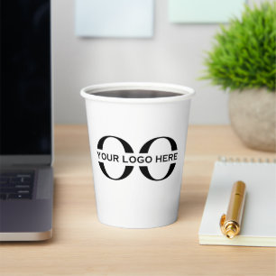 Vasos De Papel Logotipo comercial Elegante blanco profesional mod