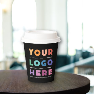 Vasos De Papel Logotipo comercial Estilo profesional moderno negr