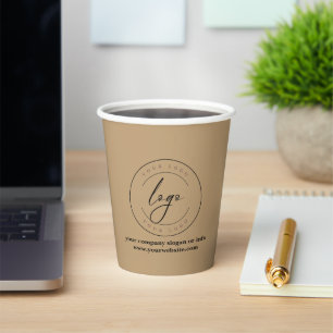 Vasos De Papel Logotipo comercial Kraft Modern Professional