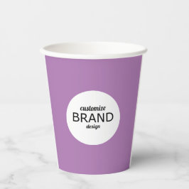 Vasos De Papel Logotipo comercial Marca morado Minimalista