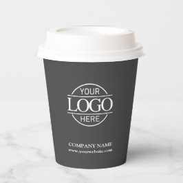 Vasos De Papel Logotipo comercial moderno Gray Corporate Company