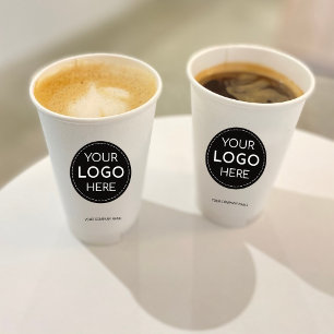 Vasos De Papel Logotipo comercial profesional moderno 8oz