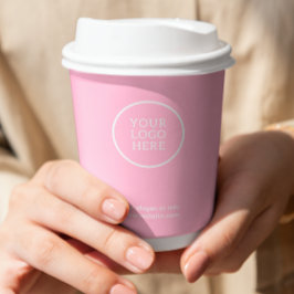 Vasos De Papel Logotipo comercial Profesional rosa moderno corpor