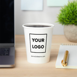 Vasos De Papel Logotipo comercial y marca de texto para personali