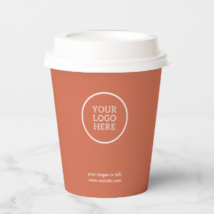 Vasos De Papel Logotipo corporativo minimalista de terracota