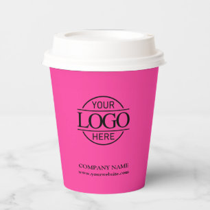 Vasos De Papel Logotipo corporativo moderno de empresa rosa inten