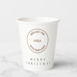 Vasos De Papel Logotipo corporativo simple Feliz Navidad
